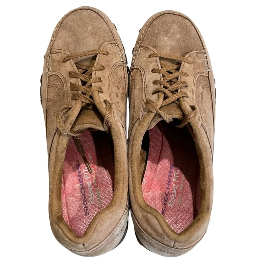 Skechers Bikers Curbed Women’s 9.5 Brown Suede Relaxed Fit Memory Foam Sneakers - Picture 4 of 13